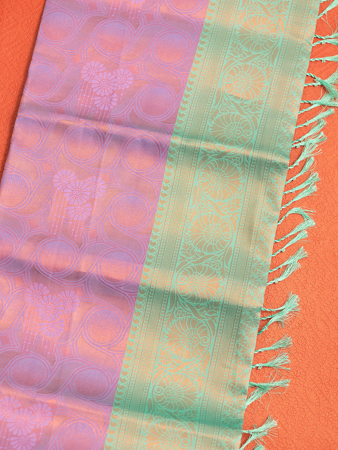 Women Purple with Green Art Silk Saree ASS43