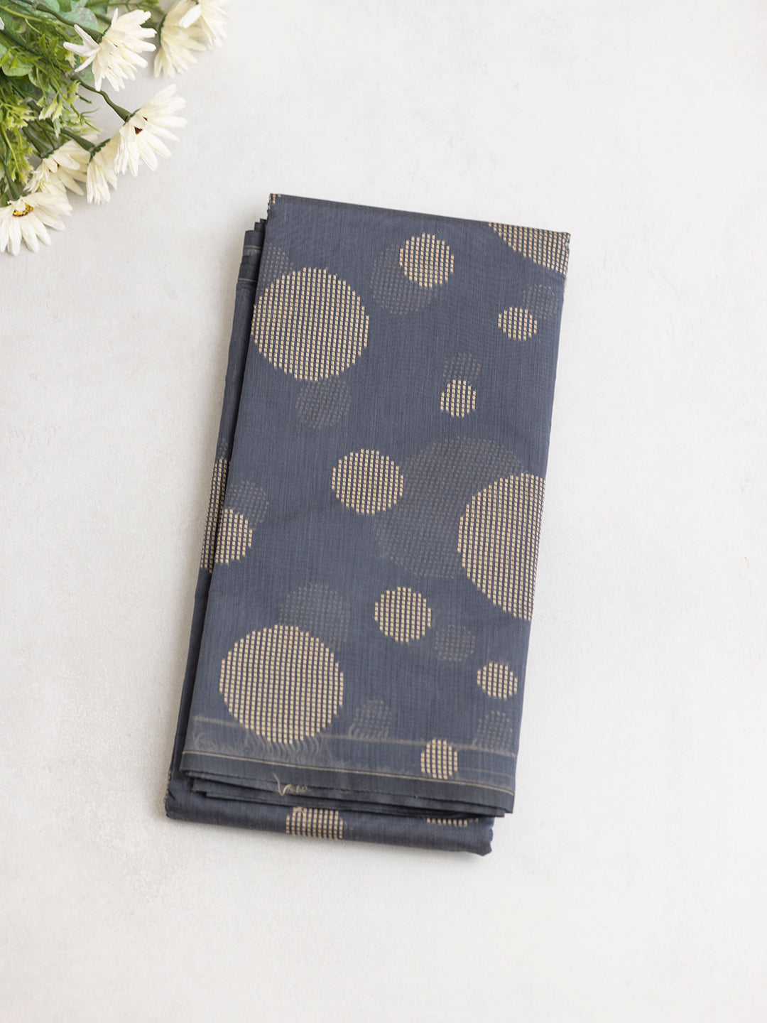 Women Grey Kora Cotton Saree PCS155
