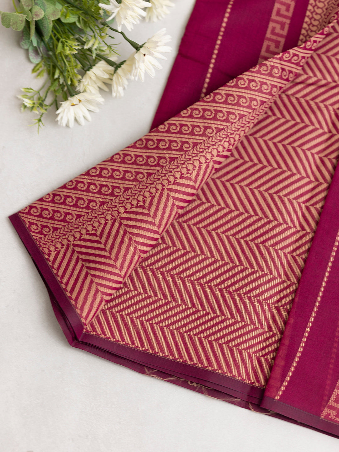 Women Purple Kora Cotton Saree PCS175
