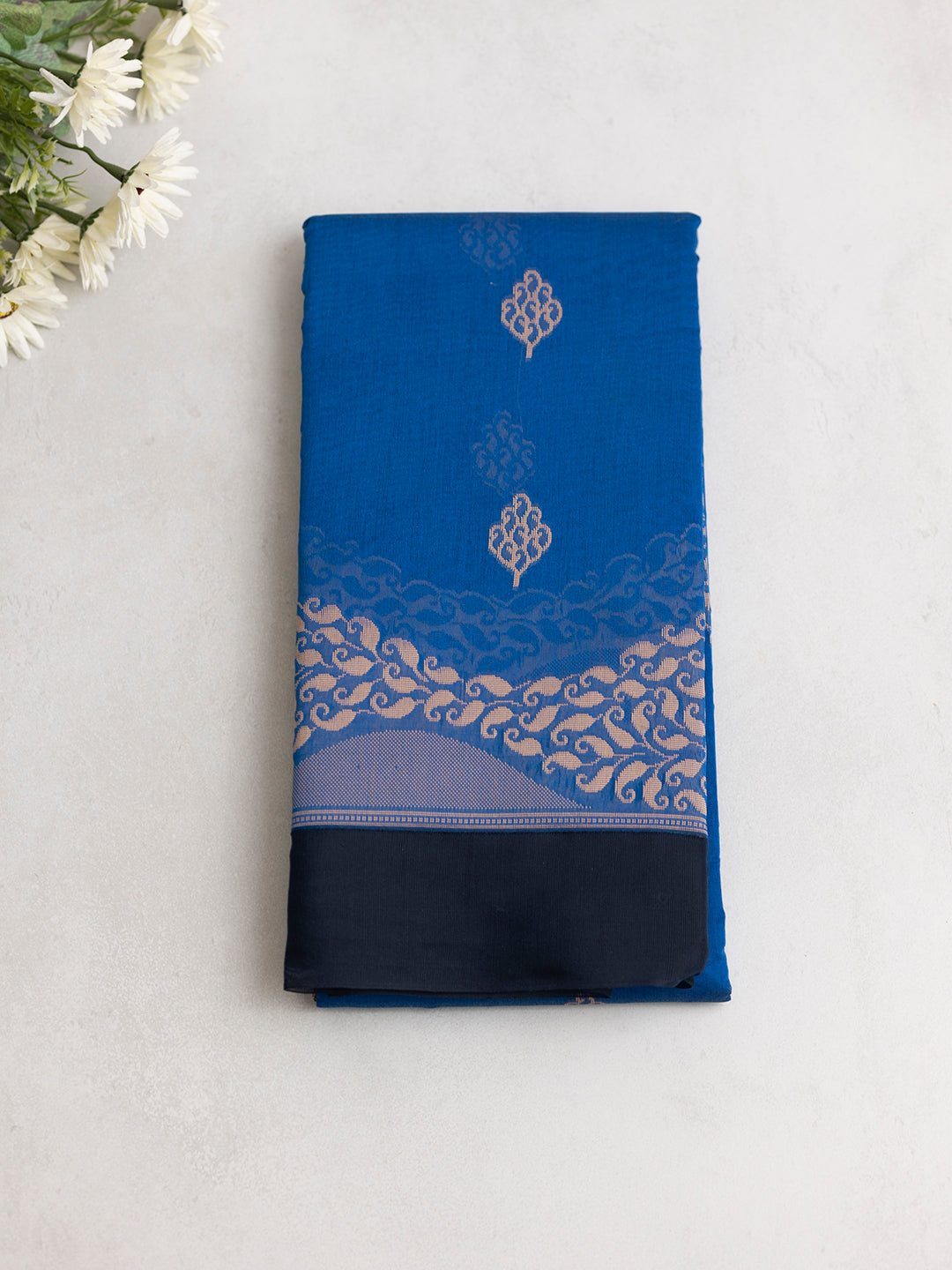 Women Blue Kora Cotton Saree PCS170