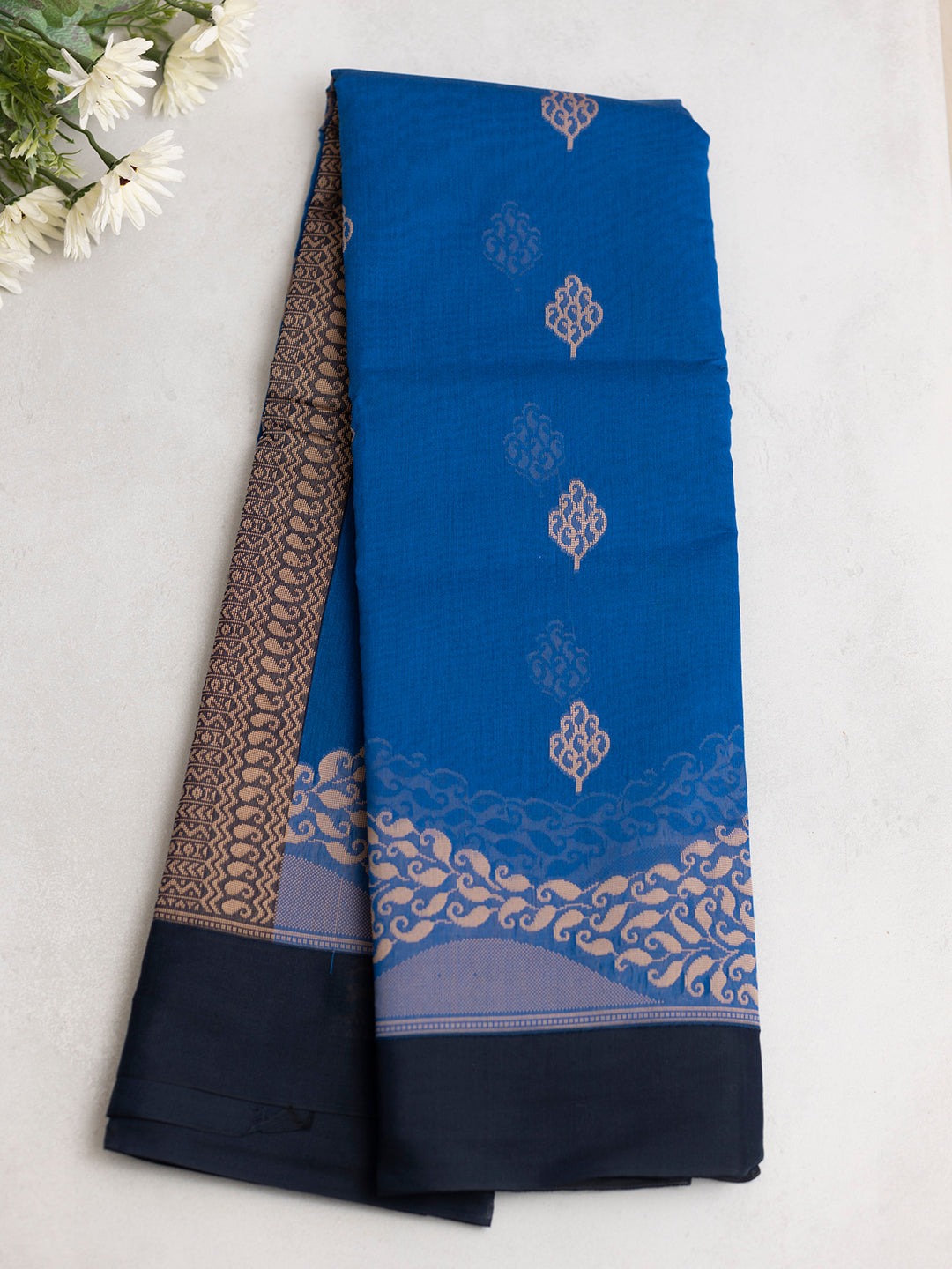Women Blue Kora Cotton Saree PCS170