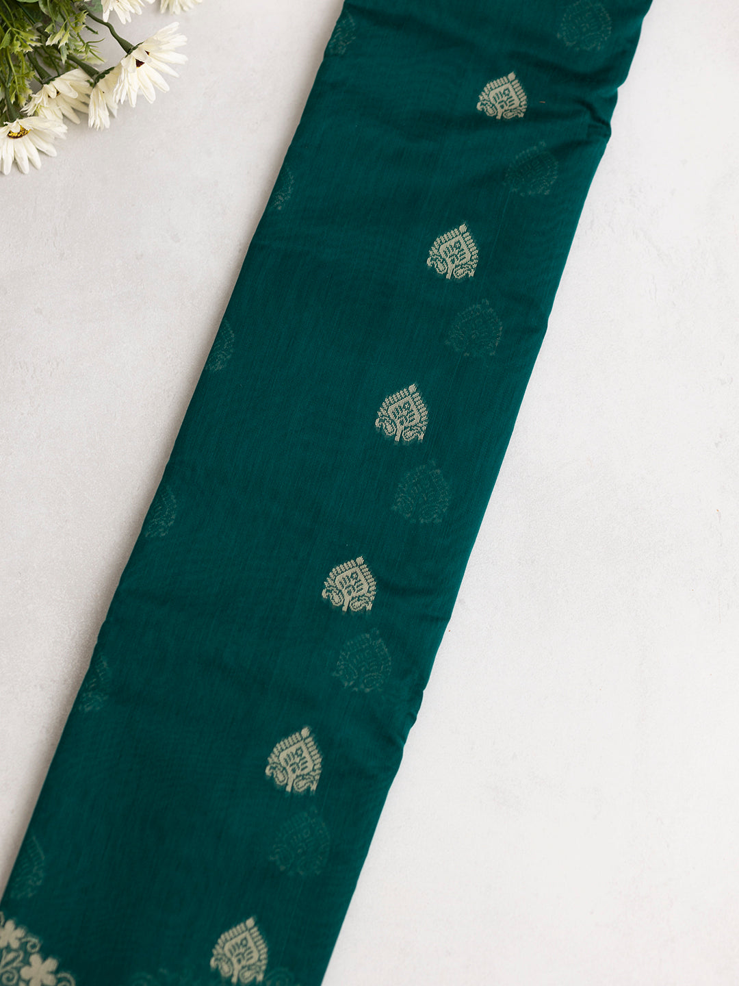 Women Green Kora Cotton Saree PCS180