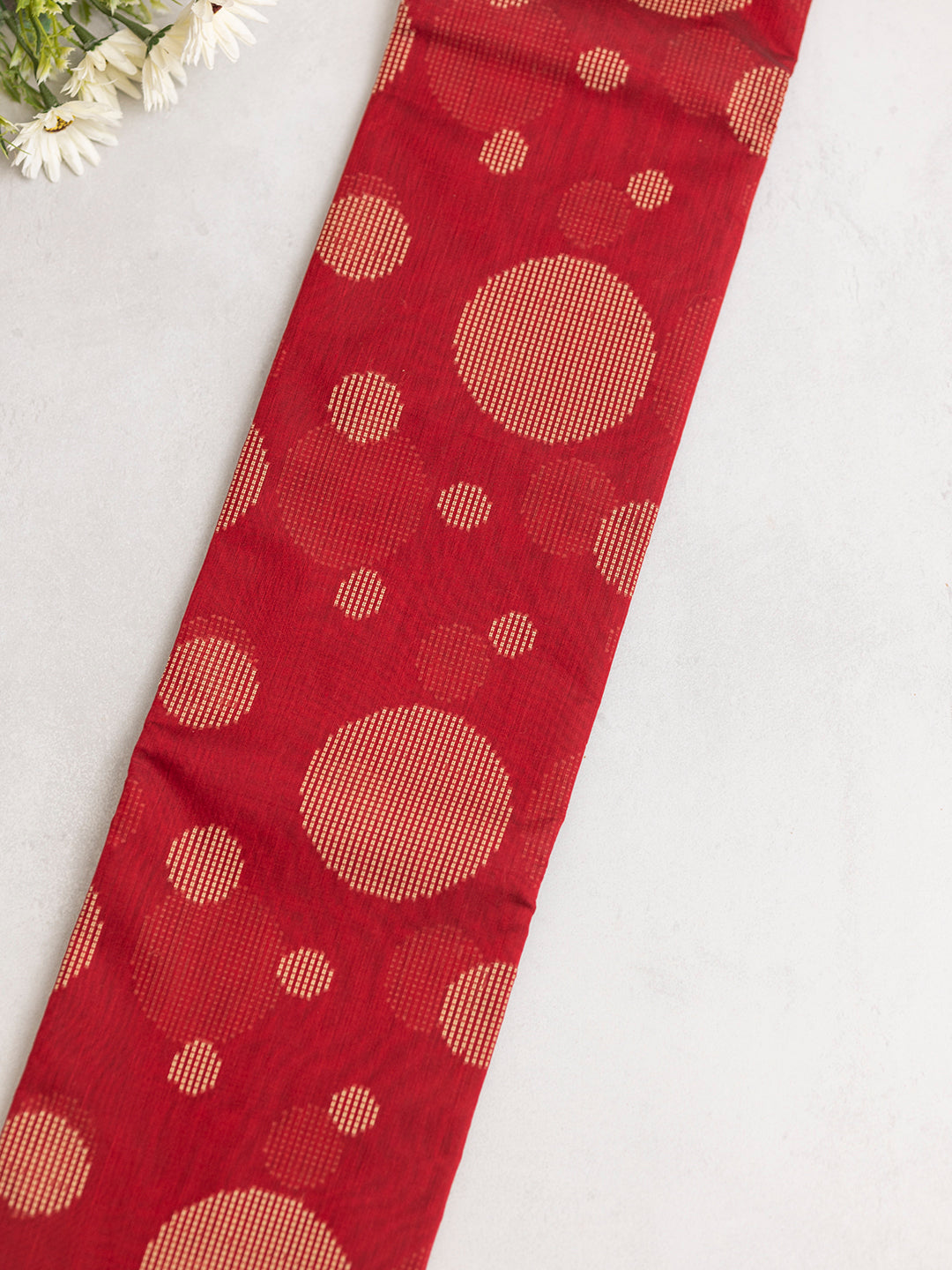 Women Red Kora Cotton Saree PCS177