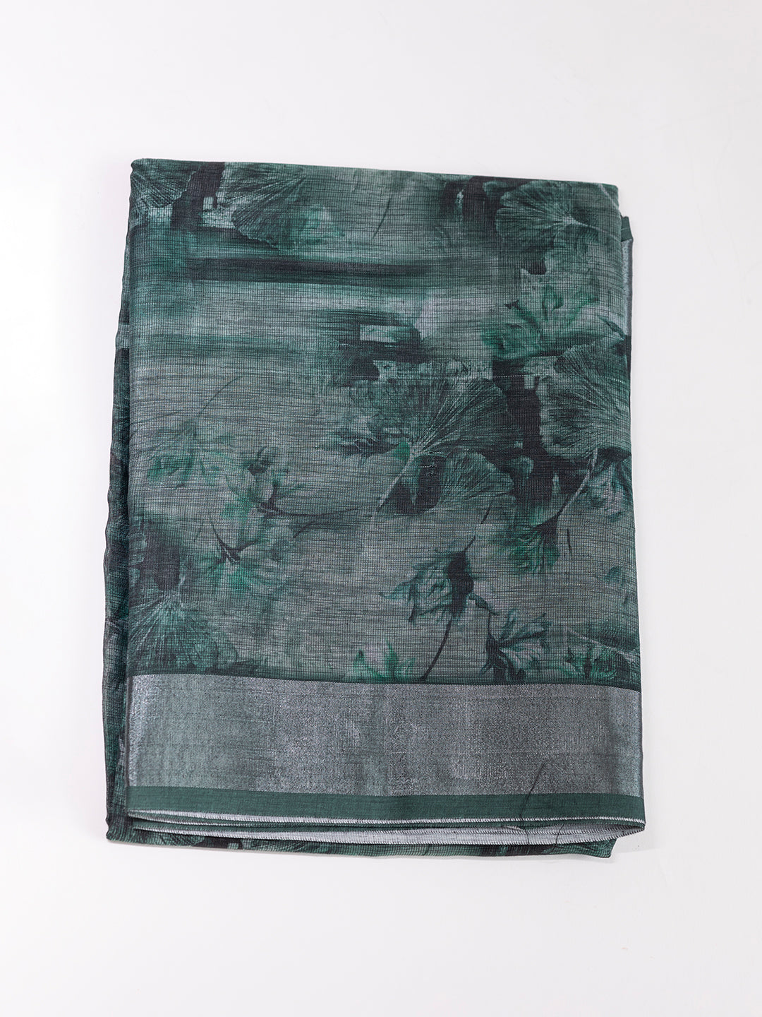 Women Green Semi Linen Saree SL206