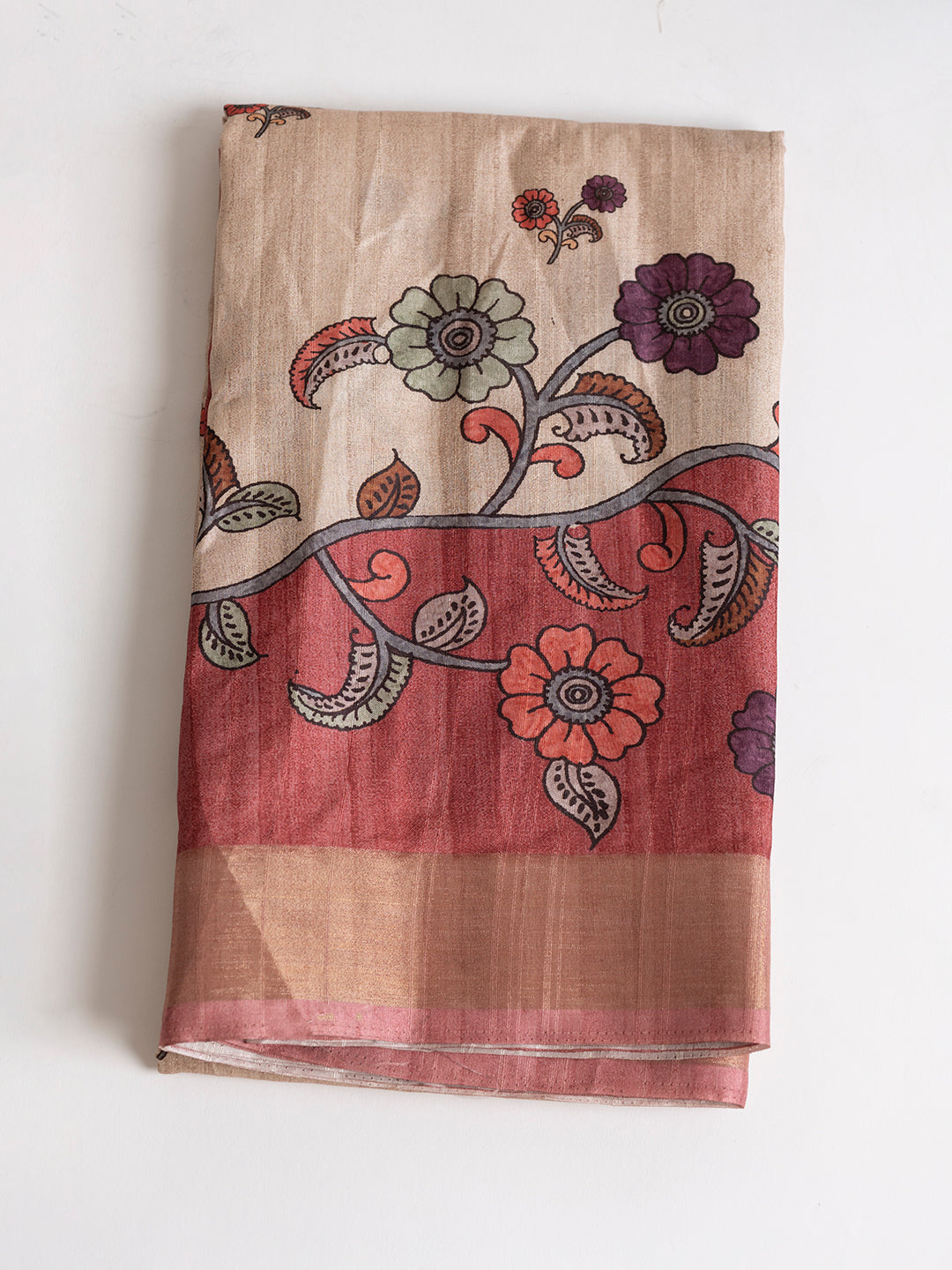 Women Semi Raw Silk Saree Sandal SRS97