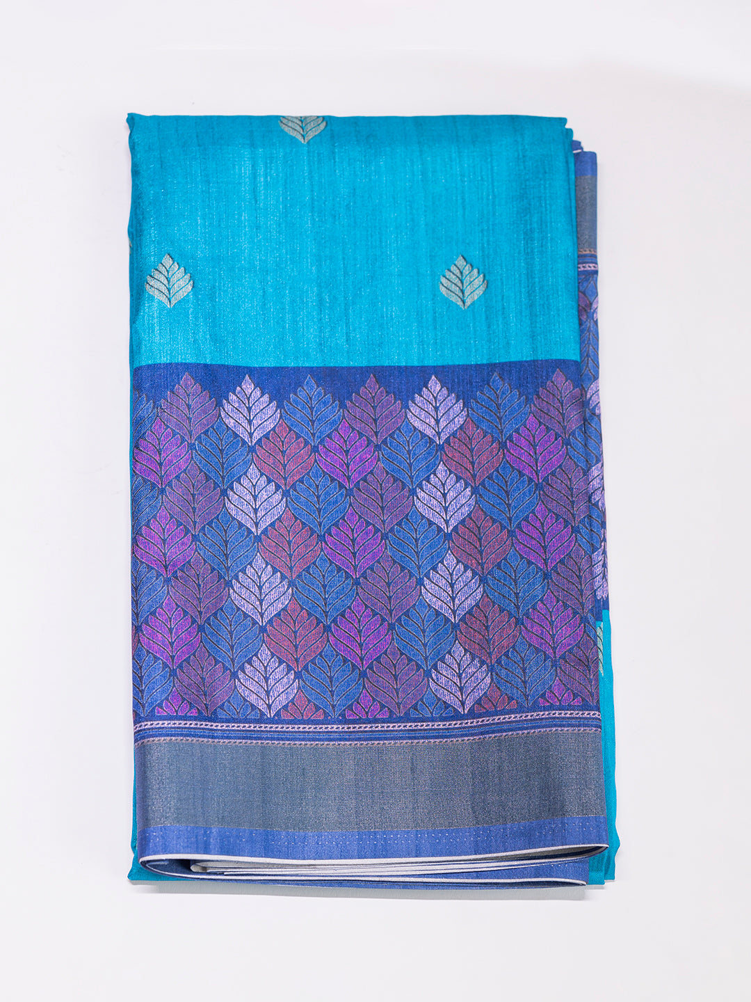 Women Blue Semi Tussar Saree ST240
