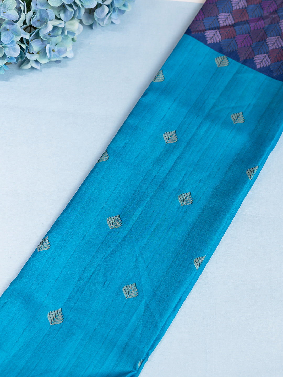 Women Blue Semi Tussar Saree ST240