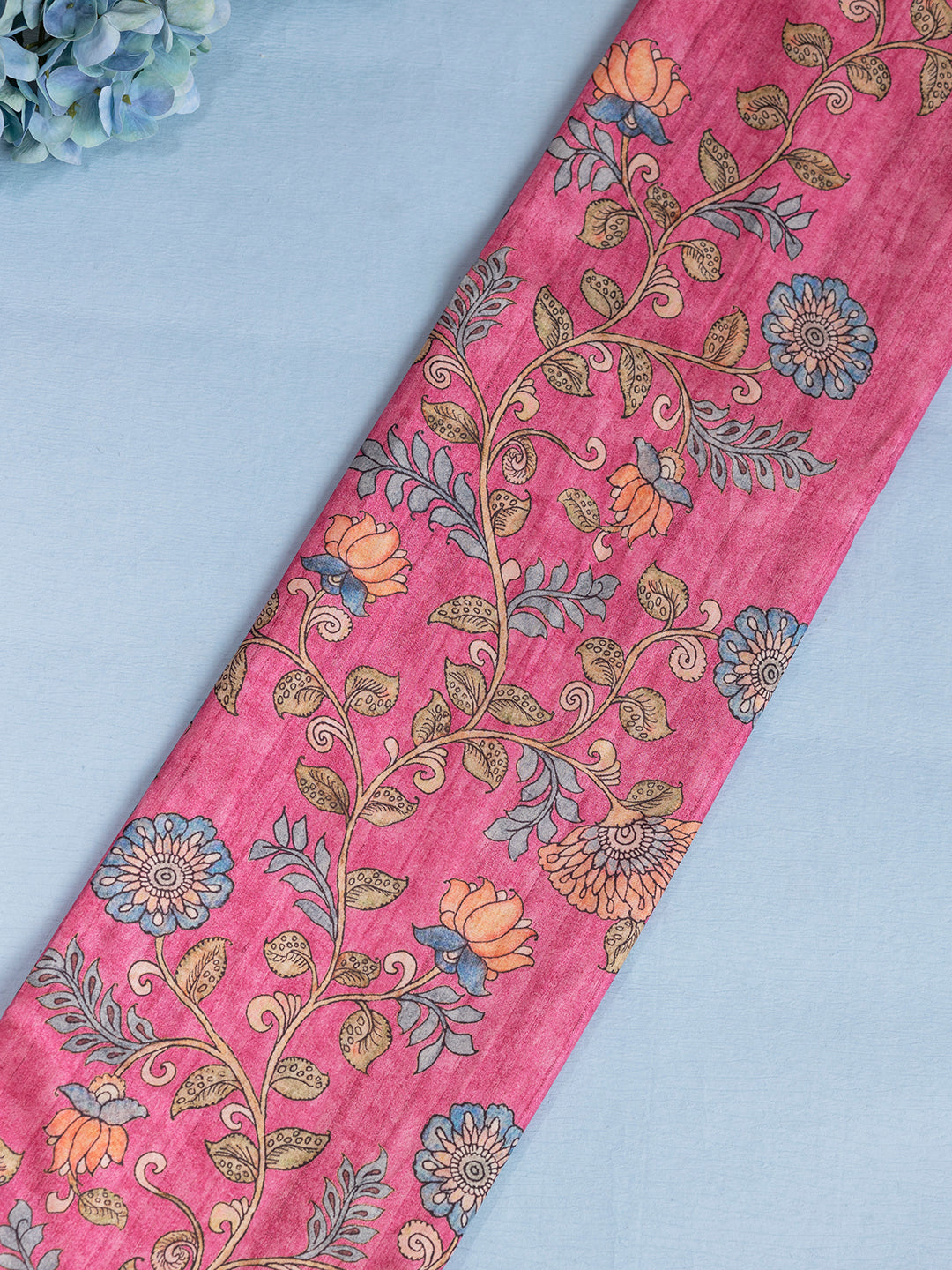 Women Pink Semi Tussar Printed Saree ST239
