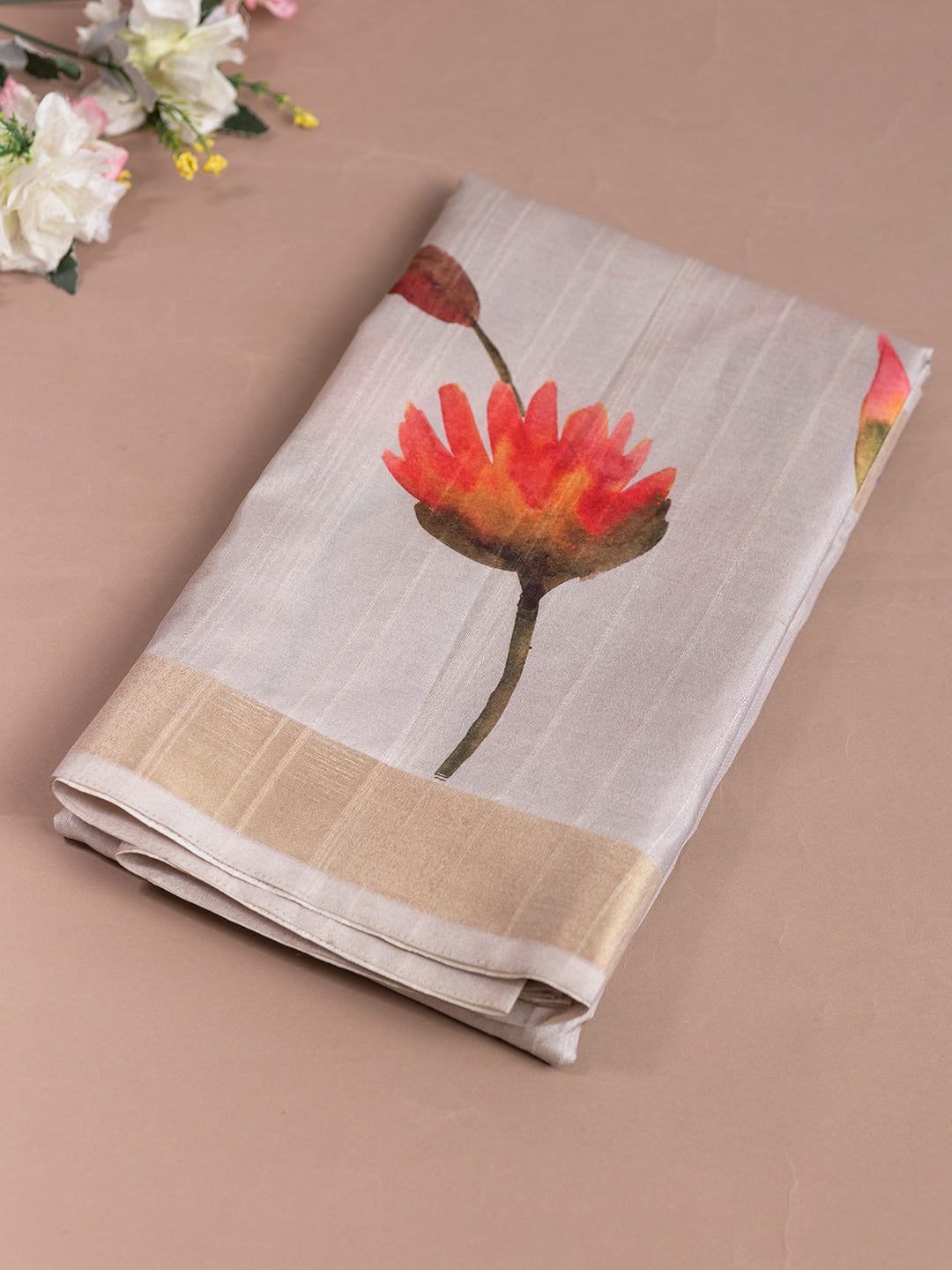 Women Semi Raw Silk Saree Grey SRS96