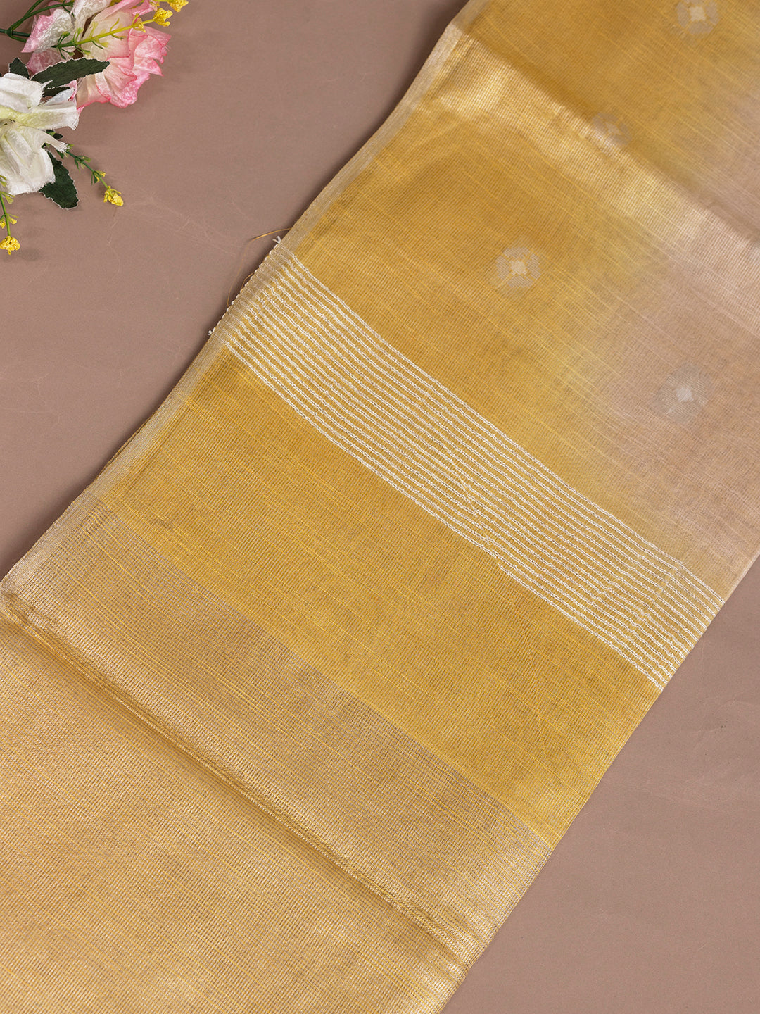 Women Yellow Semi Tussar Saree ST235