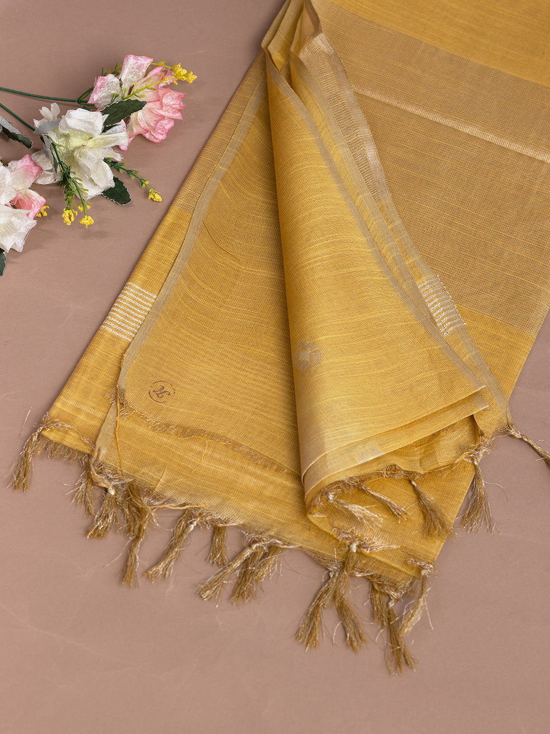 Women Yellow Semi Tussar Saree ST235