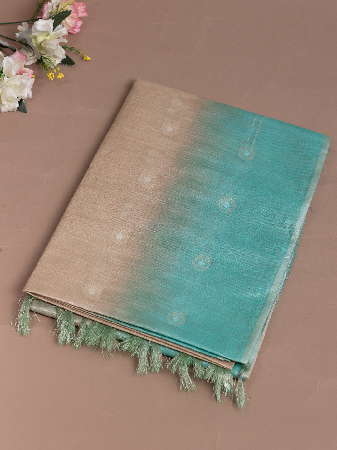 Women Blue Semi Tussar Saree ST236