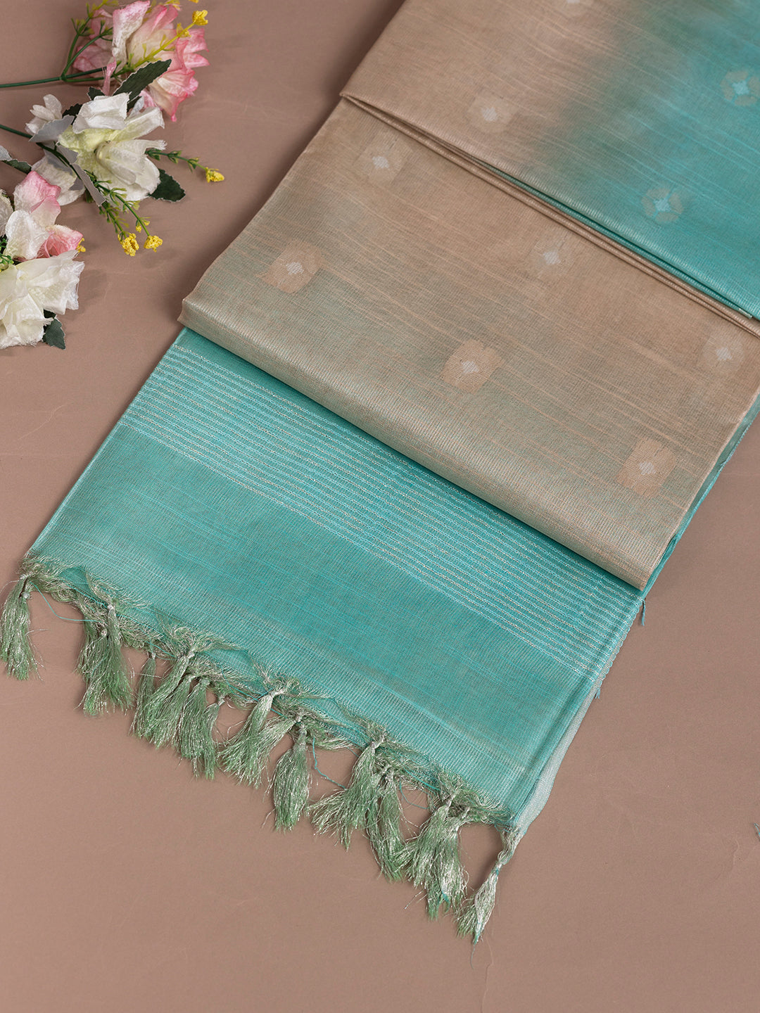 Women Blue Semi Tussar Saree ST236