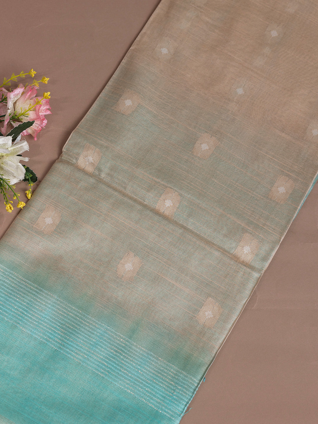 Women Blue Semi Tussar Saree ST236