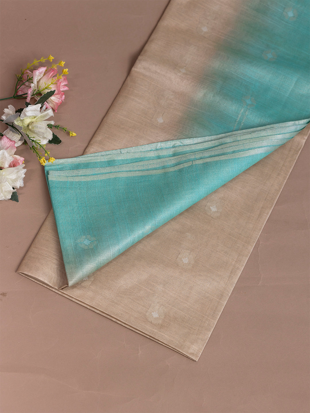 Women Blue Semi Tussar Saree ST236