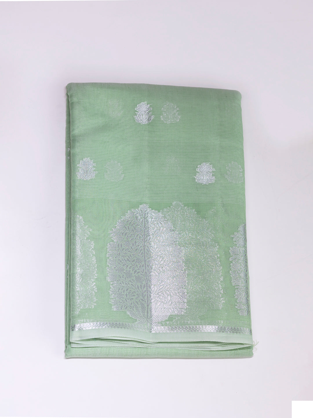 Women Green Semi Chanderi Cotton Printed Saree SC54