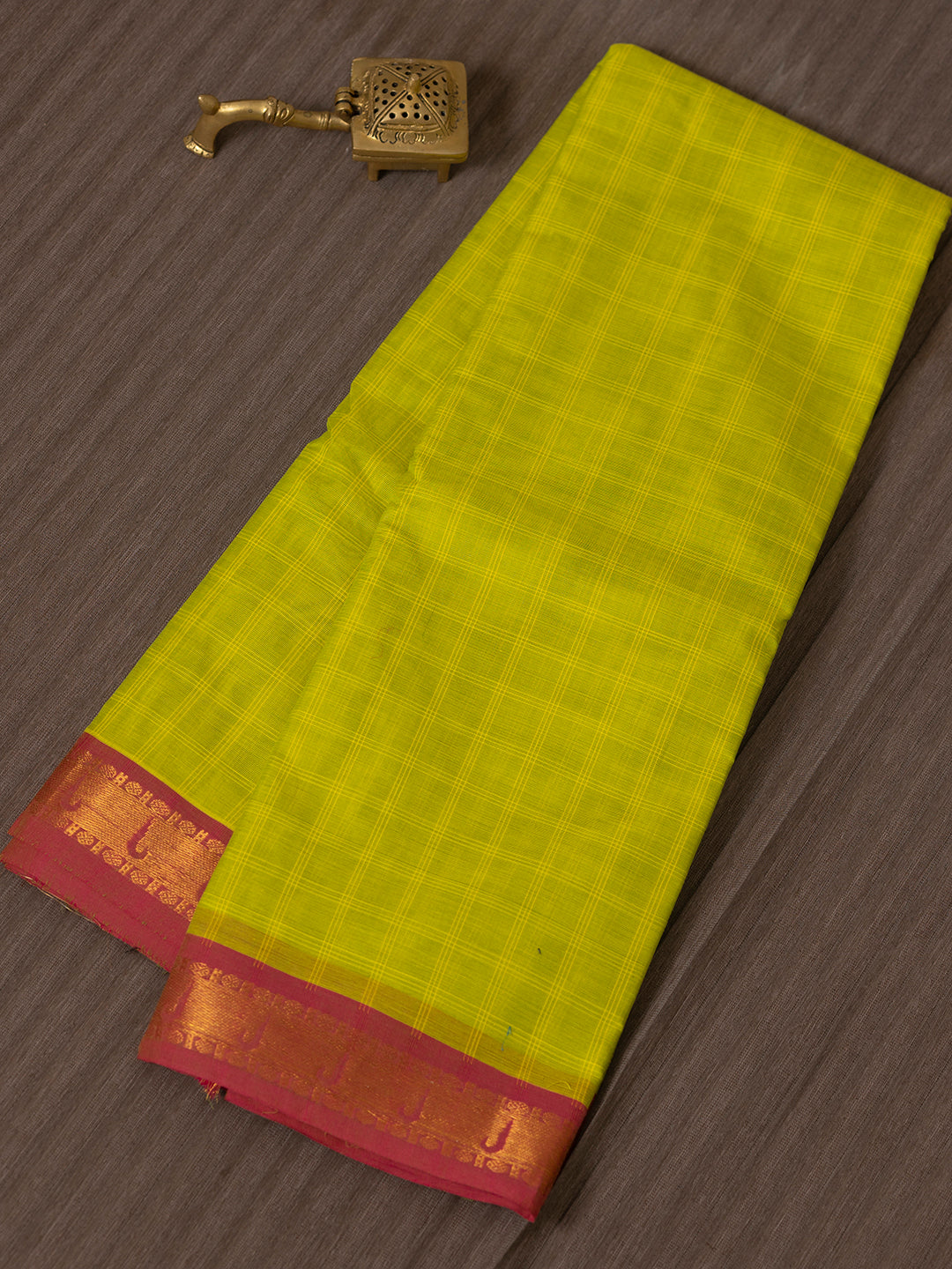 Women Pure Chettinad Cotton Saree Parrot Green PCS152