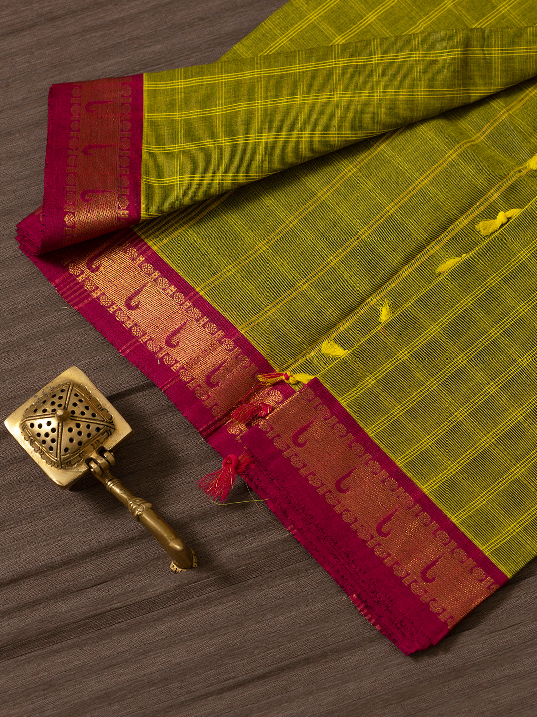 Women Pure Chettinad Cotton Saree Green PCS151