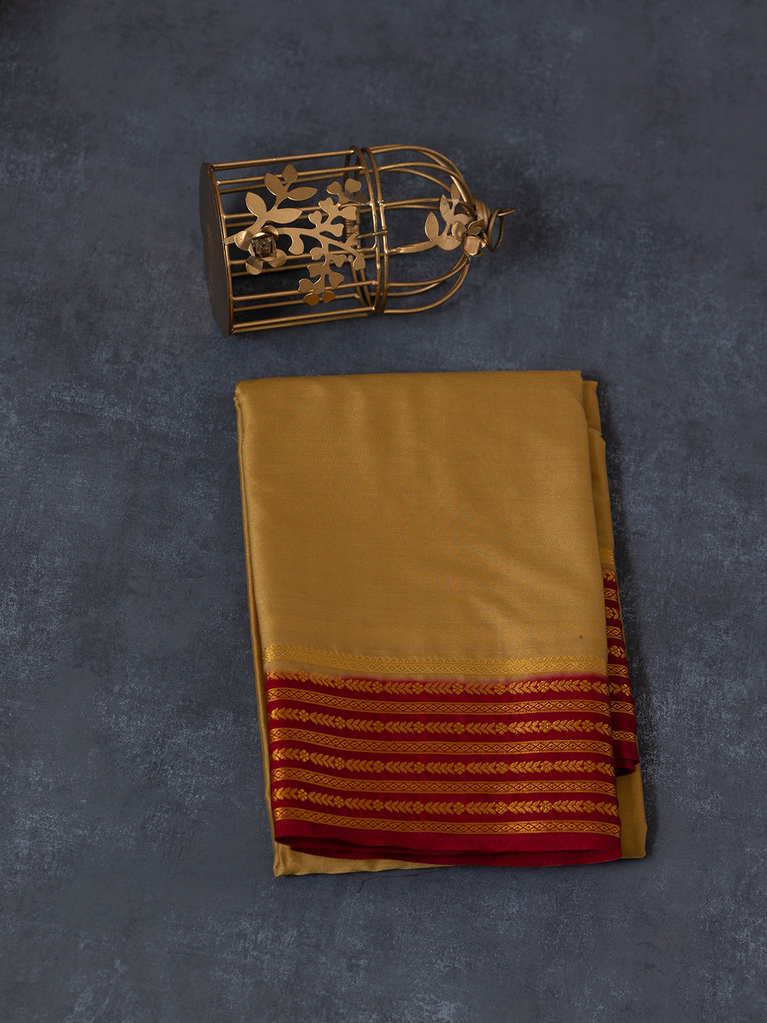 Women Elegant Gold Semi Soft Silk Saree SS343