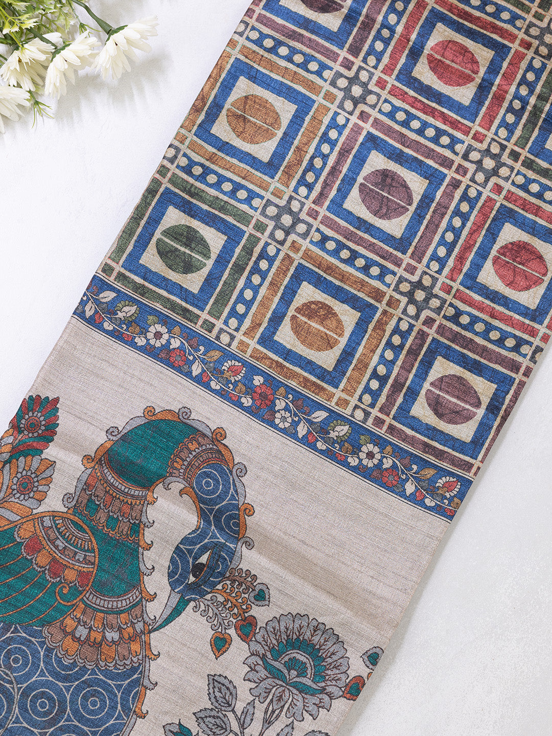 Women Multi Colour Tissue Printed Saree TS41