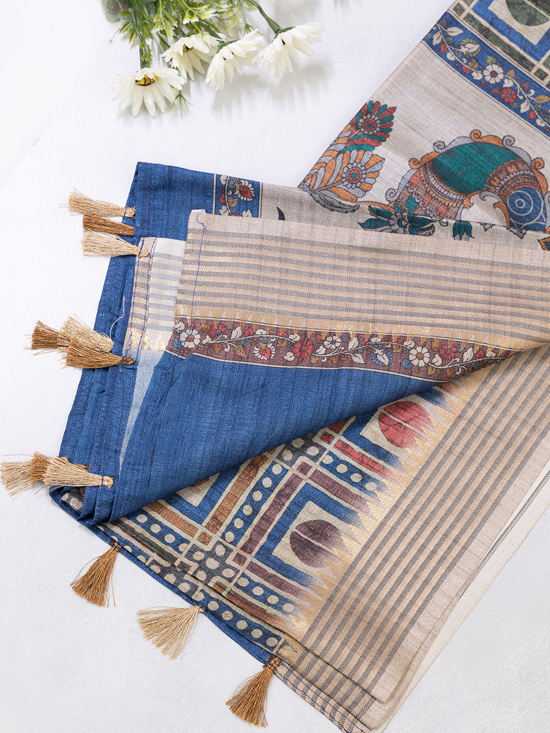 Women Multi Colour Tissue Printed Saree TS41