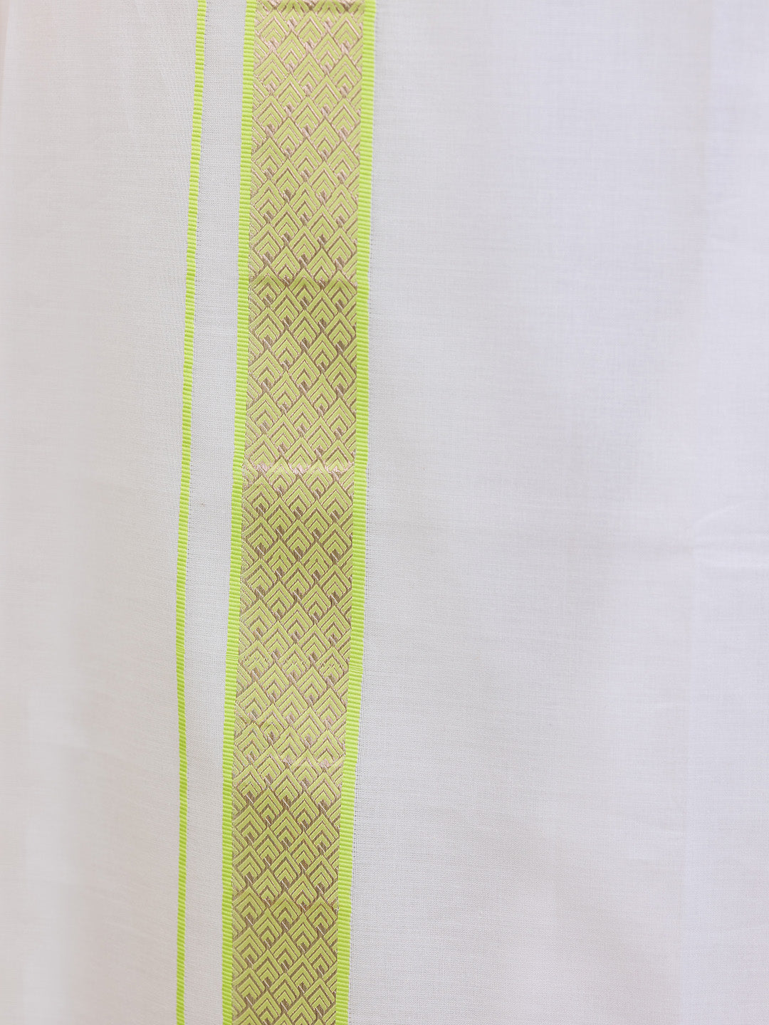 Men 100% Cotton Green Shirt and Fancy Border Dhoti Set BT3