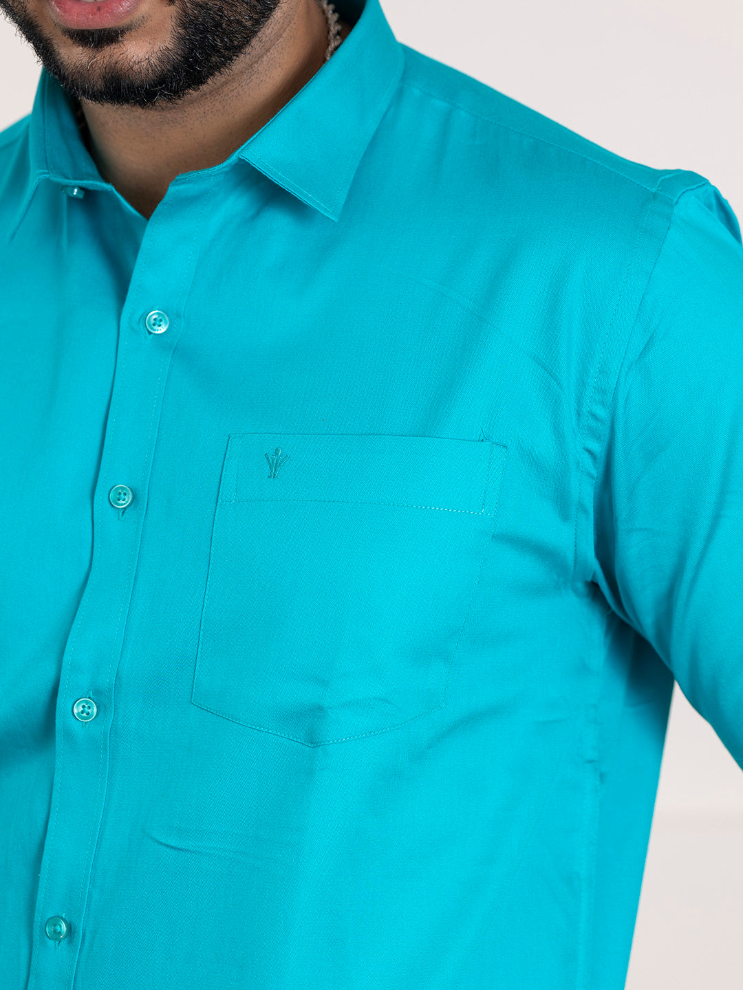 Men 100% Cotton Jungle Green Shirt and Fancy Border Dhoti Set BT11
