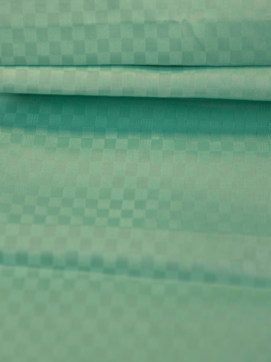 Men Pure Silk Green Dhoti Shirting & Towel Set with 2" inch Silver Jari Border RJ08