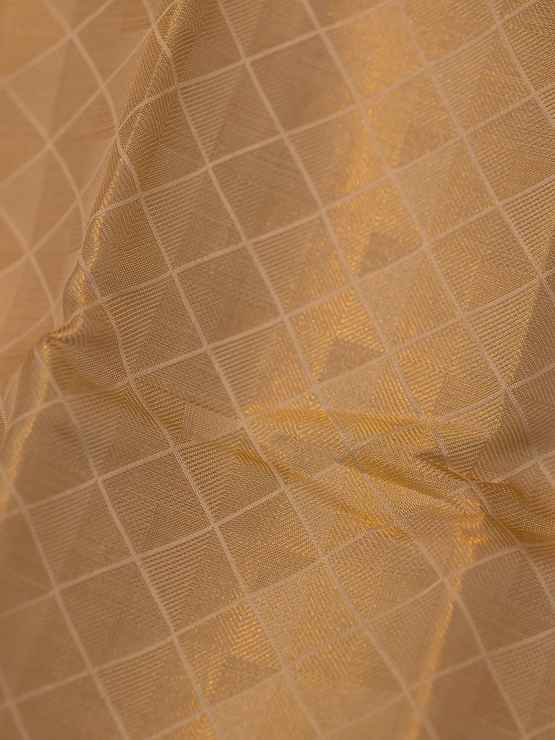 Men Premium Pure Silk Gold Tissue Emboss Design Dhoti Shirting & Towel Set with 5" inch Gold Jari Border RJ02