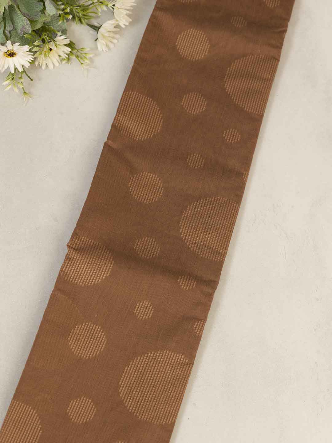 Women Mustard Brown Kora Cotton Saree PCS163