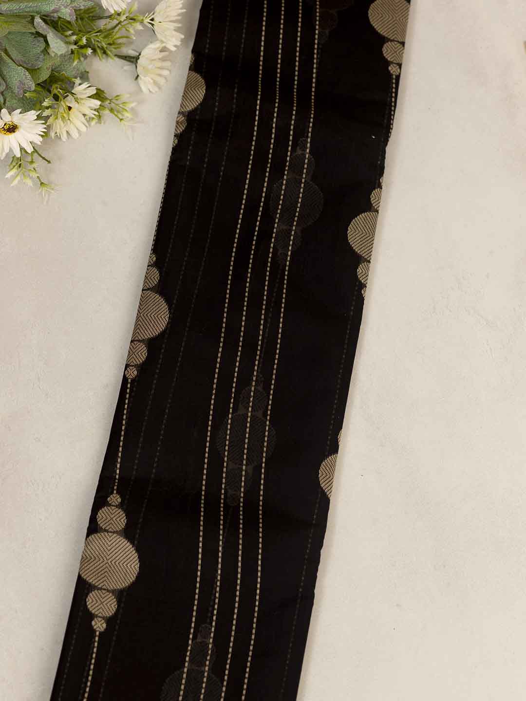 Women Black Kora Cotton Saree PCS158