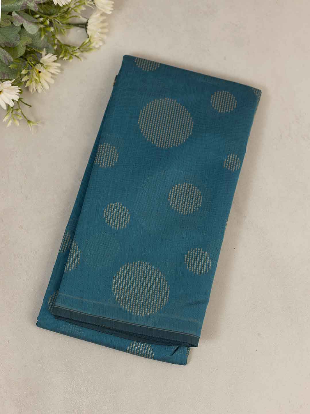 Women Blue Kora Cotton Saree PCS162