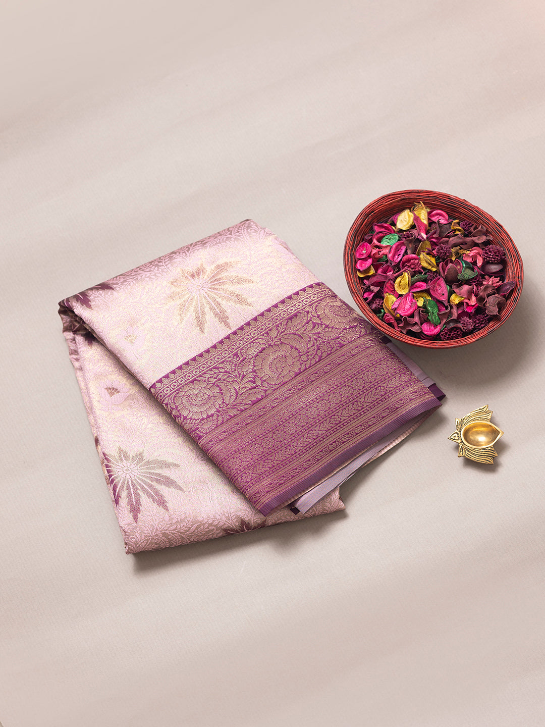 Women Light Purple Art Silk Saree ASS07