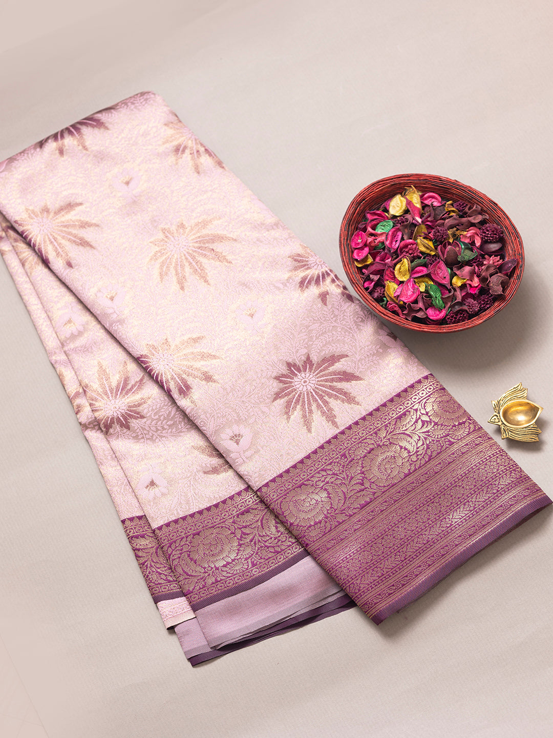 Women Light Purple Art Silk Saree ASS07