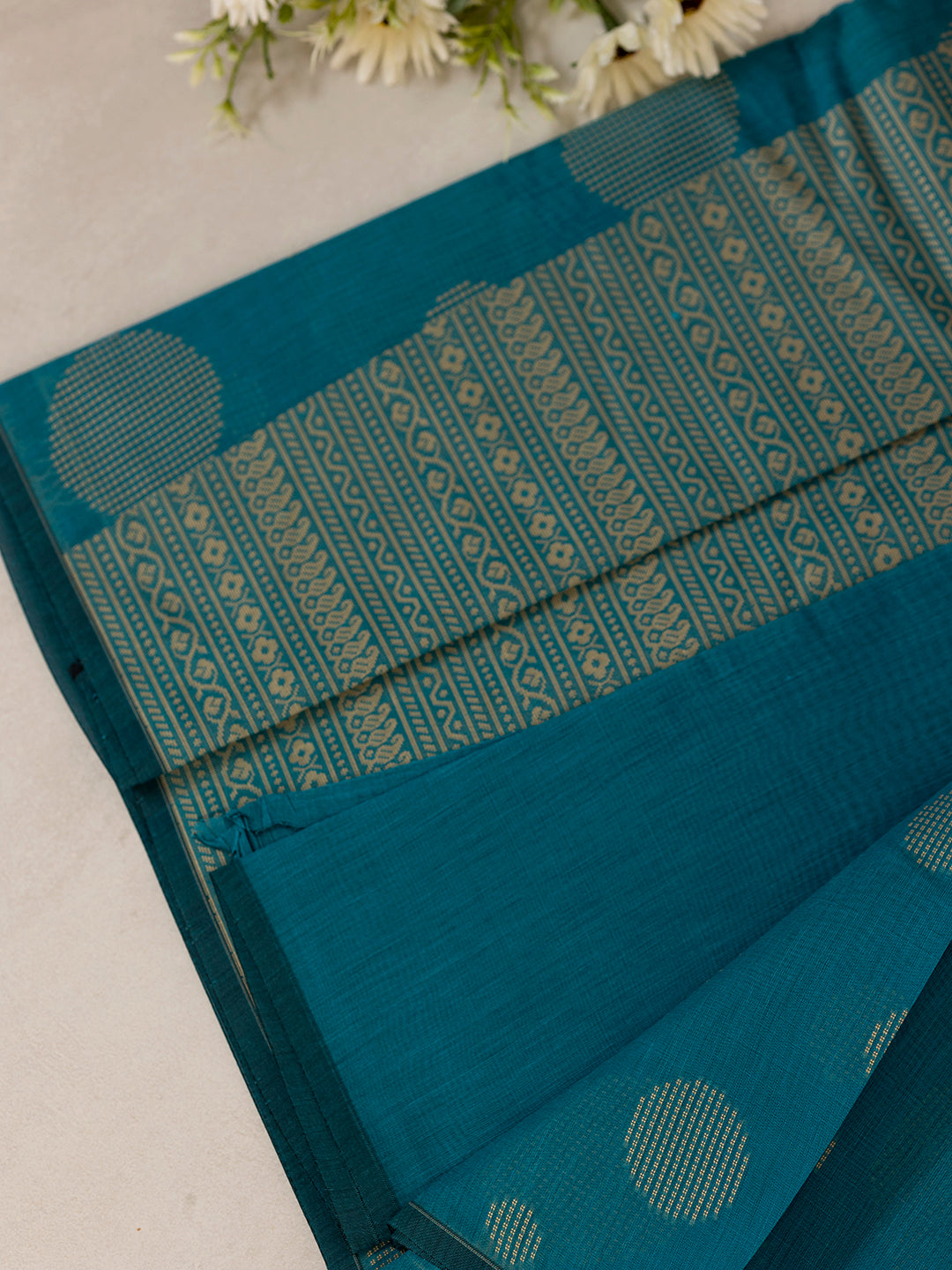 Women Blue Kora Cotton Saree PCS162