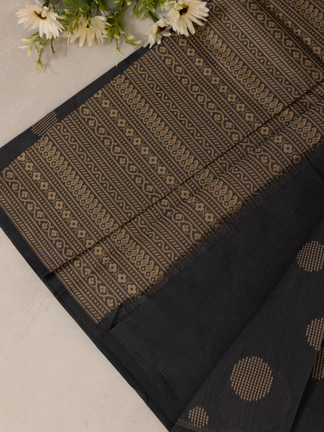 Women Navy Kora Cotton Saree PCS173