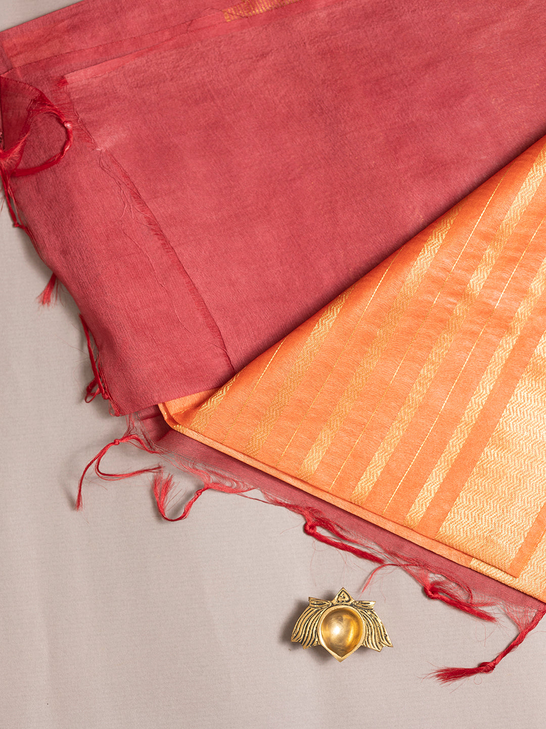 Women Orange Semi Tussar Saree ASS18