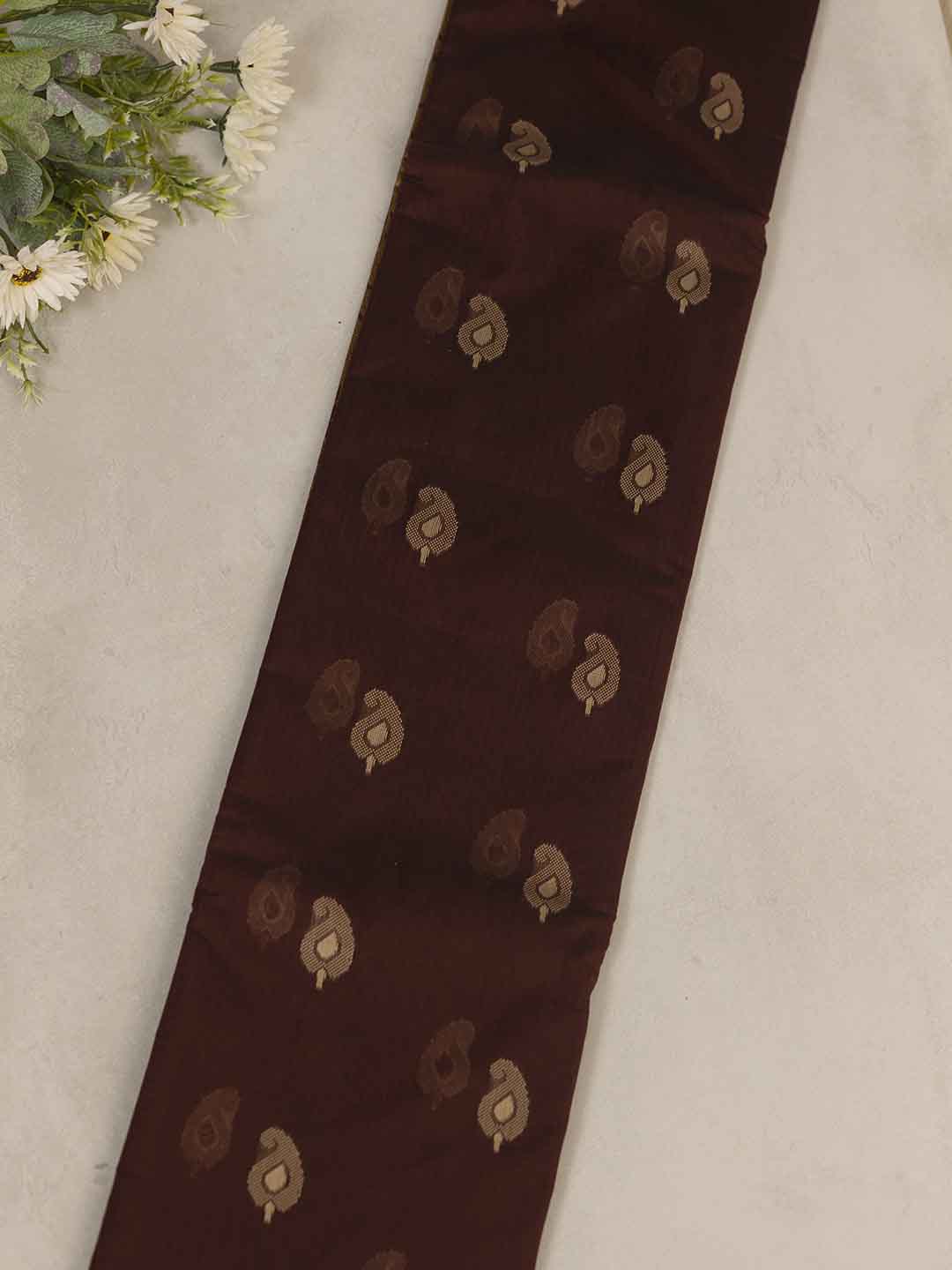 Women Brown Kora Cotton Saree PCS169