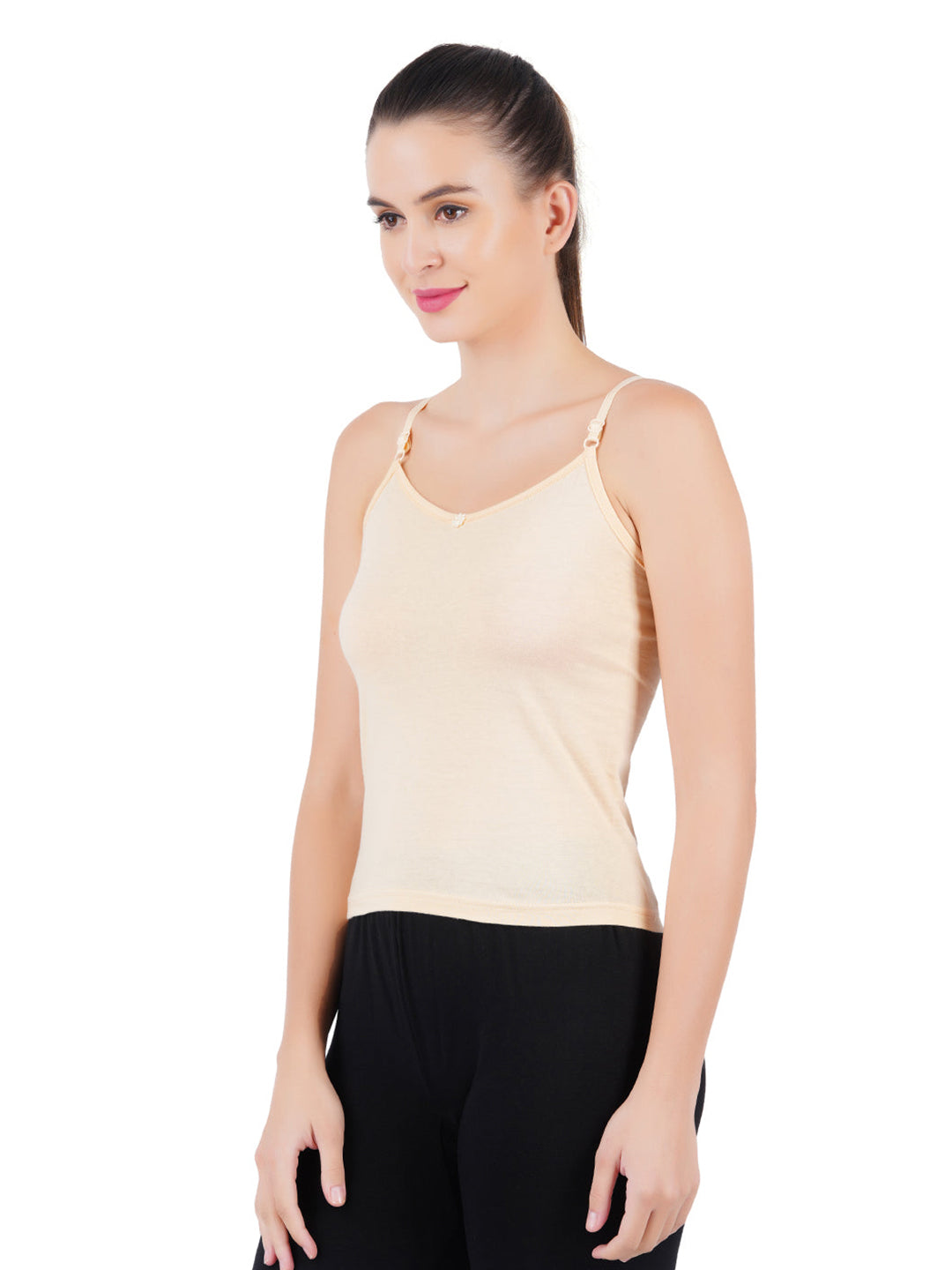 Women Adjustable Straps Skin Colour Camisole Petals (Pack of 2)