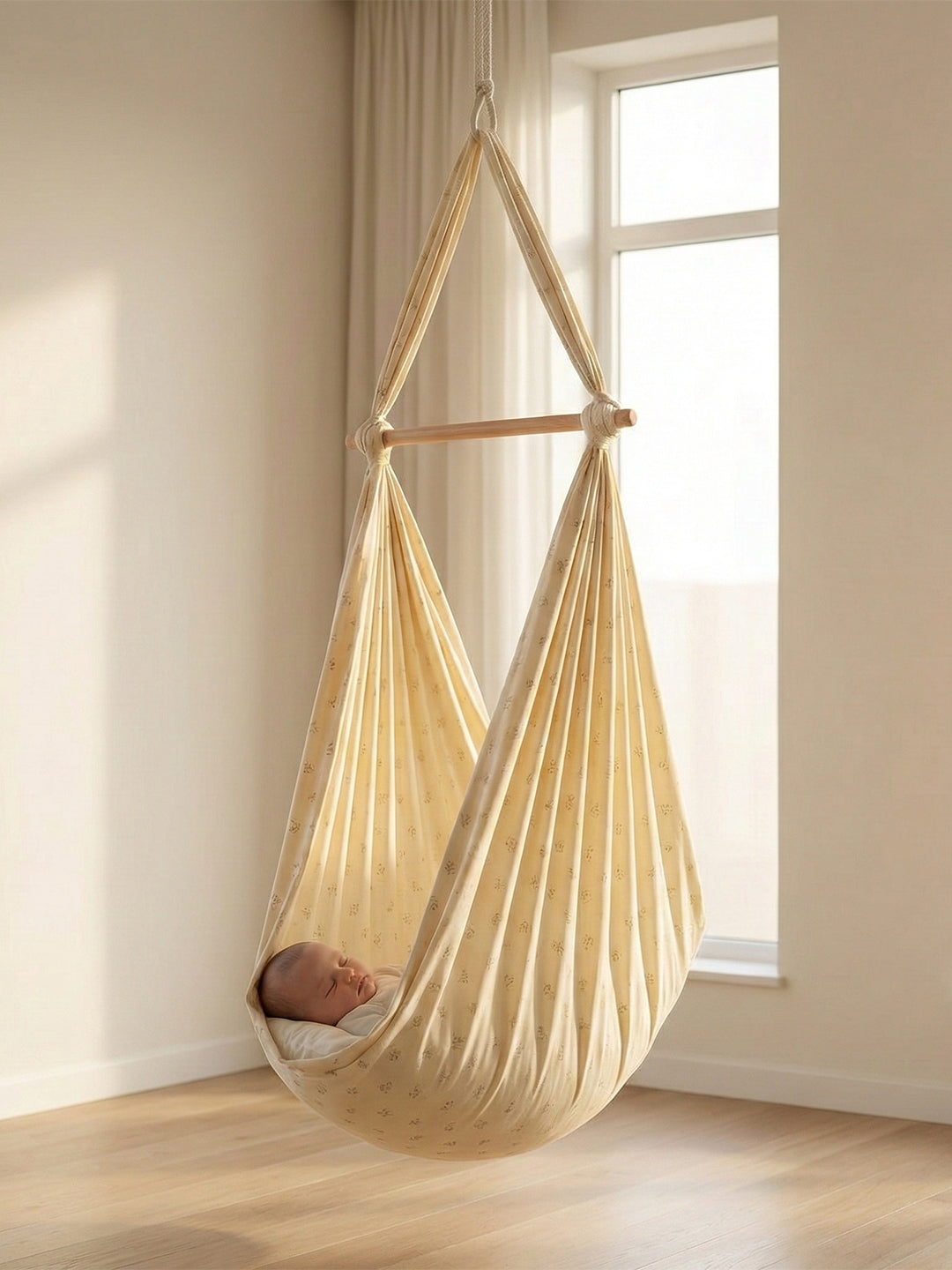 Premium Soft Cotton Baby Hammock Stitched in Assorted Colours & Prints (Thottil/Jhula)