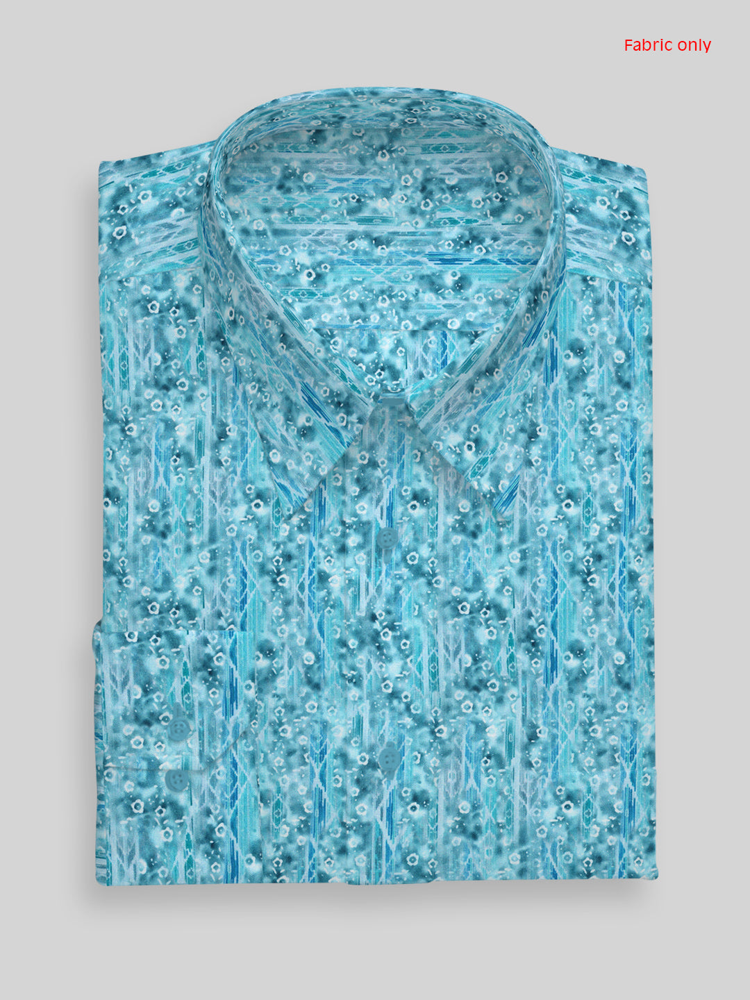 Men Cotton Rich Printed Shirt Fabric Blue Oslo Print