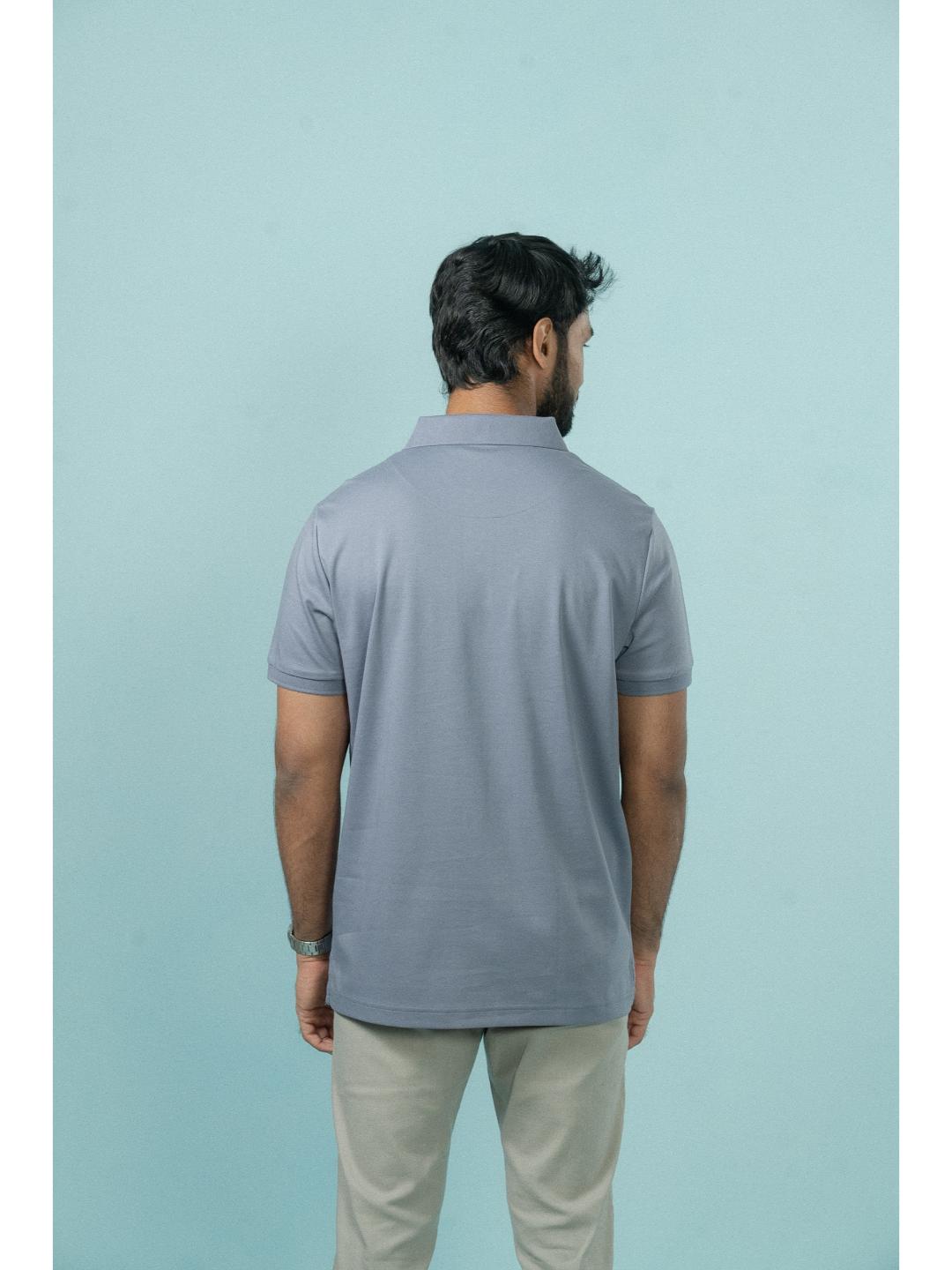 Men Extra Long Staple Cotton Smart Fit Apex Polo T-Shirt Amethyst Grey AX10