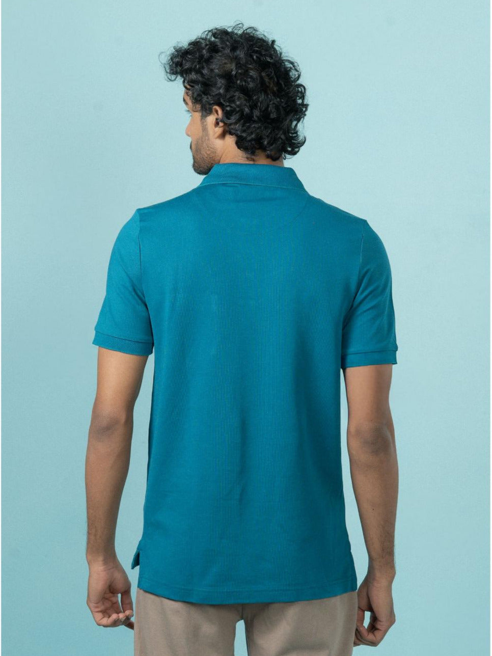 Men Cotton Rich Smart Fit Expert Polo T-Shirt Lake Blue EP33