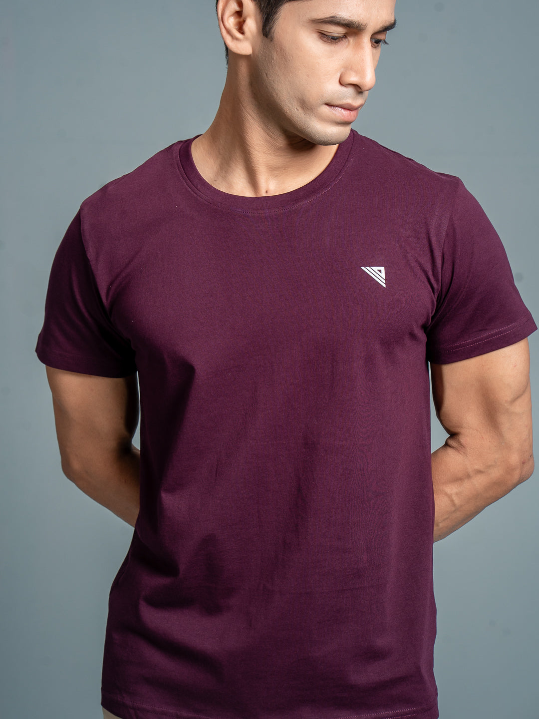 Men 100% Cotton Smart Fit Expert Tee Wine ET16