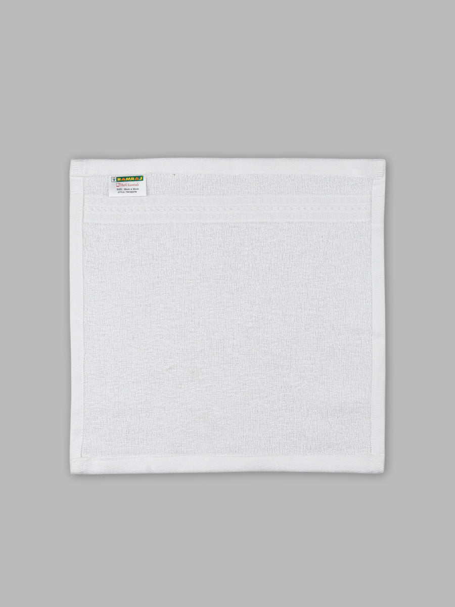 Premium Soft & Absorbent White Terry Face Towel ( Pack of 5 )