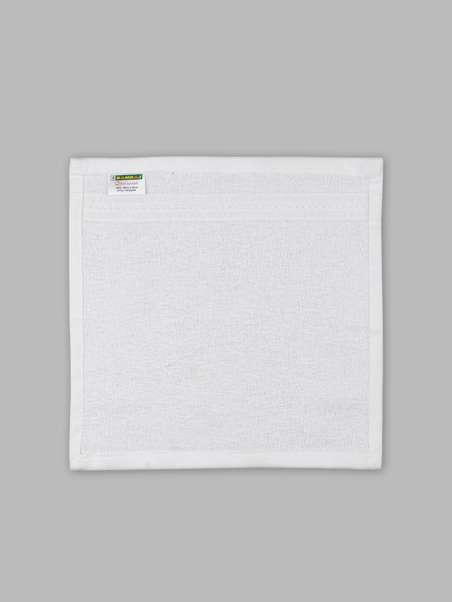 Premium Soft & Absorbent Cotton Bamboo White Terry Face Towel ( Pack of 5 )