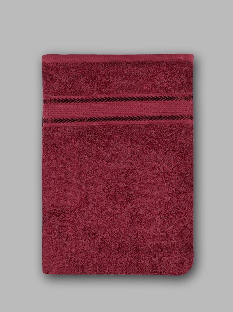 Premium Soft & Absorbent Maroon Terry Hand Towel, Face Towel & Bath Towel 3 in 1 Combo