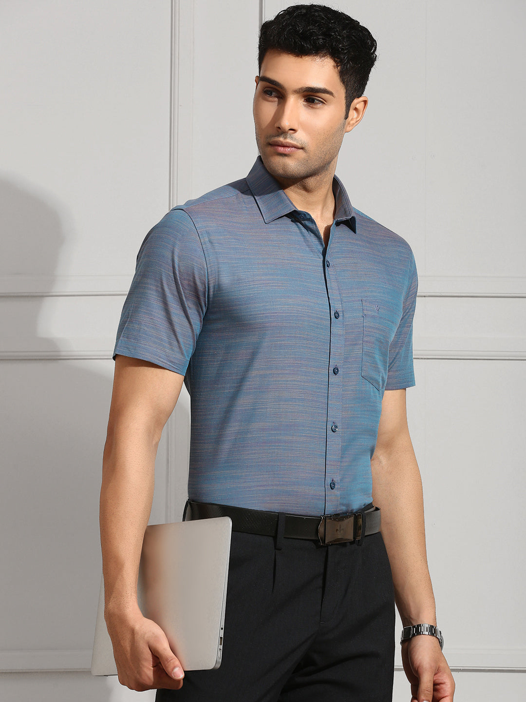 Men 100% Cotton Blue Shirt CL7 GE3