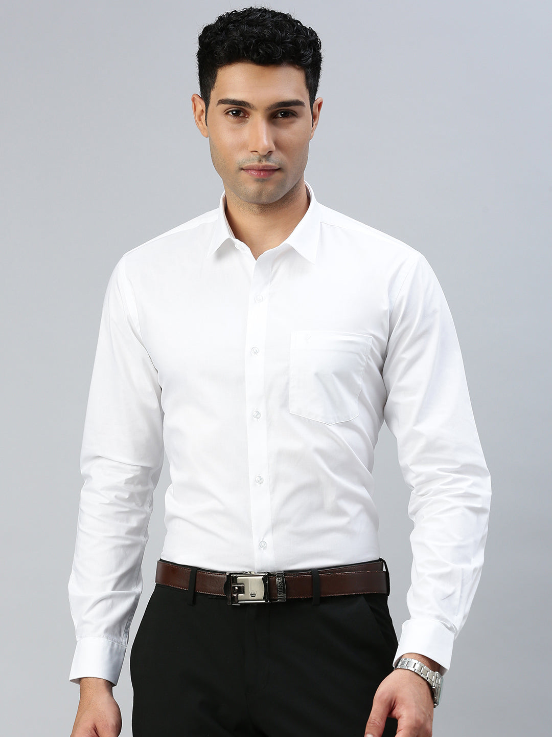 Mens Cotton White Shirt Full Sleeves Plus Size Award