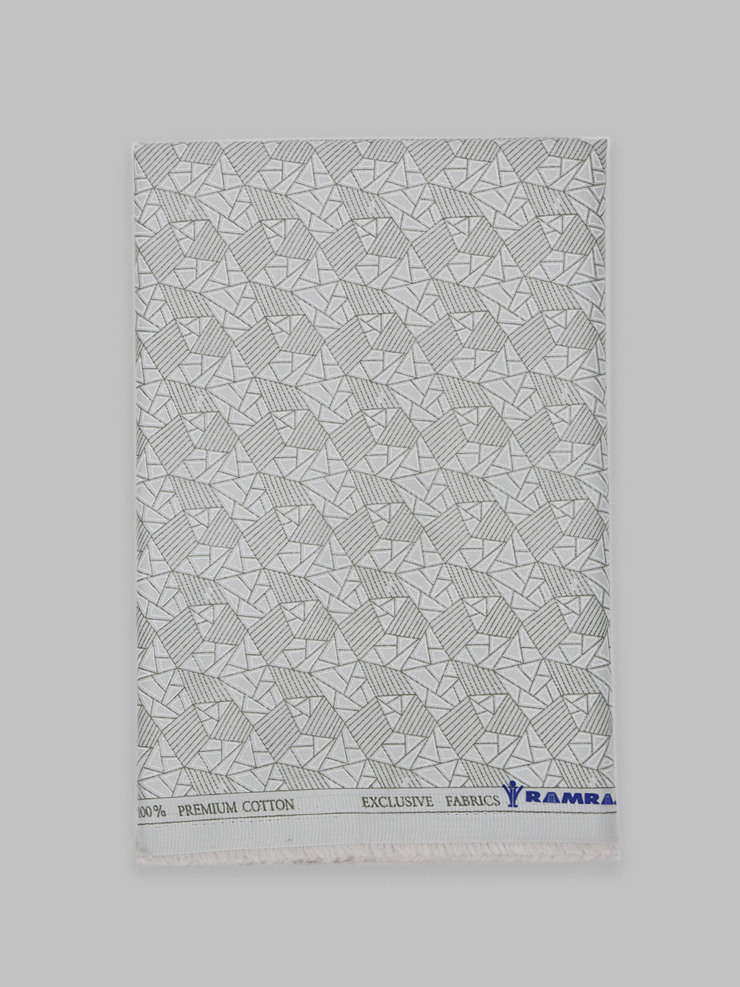 Men 100% Cotton Grey with Green Printed Shirt Fabric Oslo Print